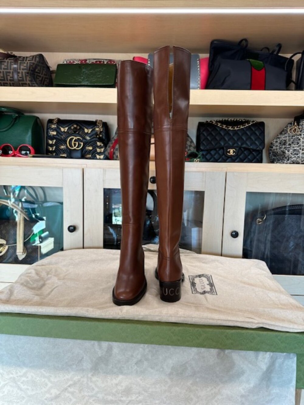 Gucci Over The Knee Brown Boots Brand new size 38 - Picture 2 of 6